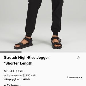 black lululemon joggers. worn once. GREAT CONDITION